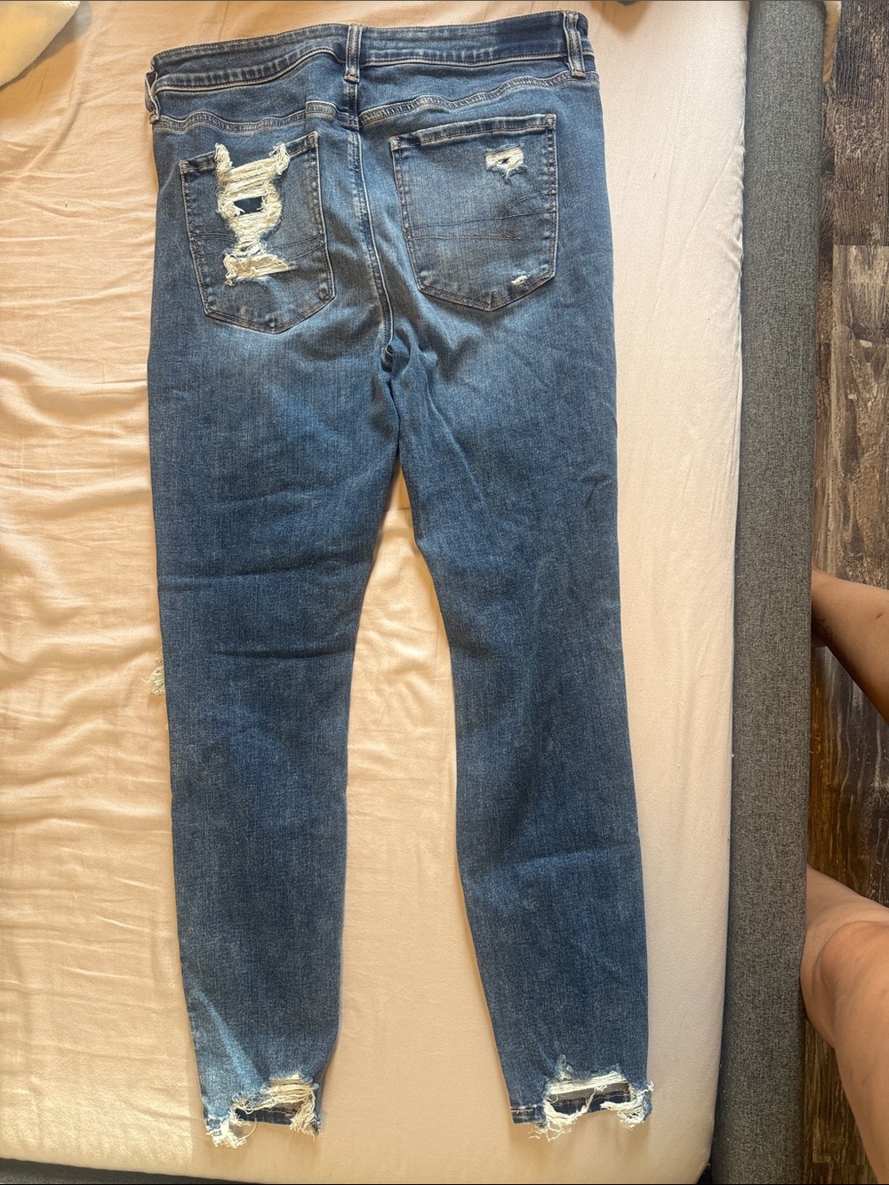 Distressed Women's Blue Ripped Jeans - Picture 5 of 5